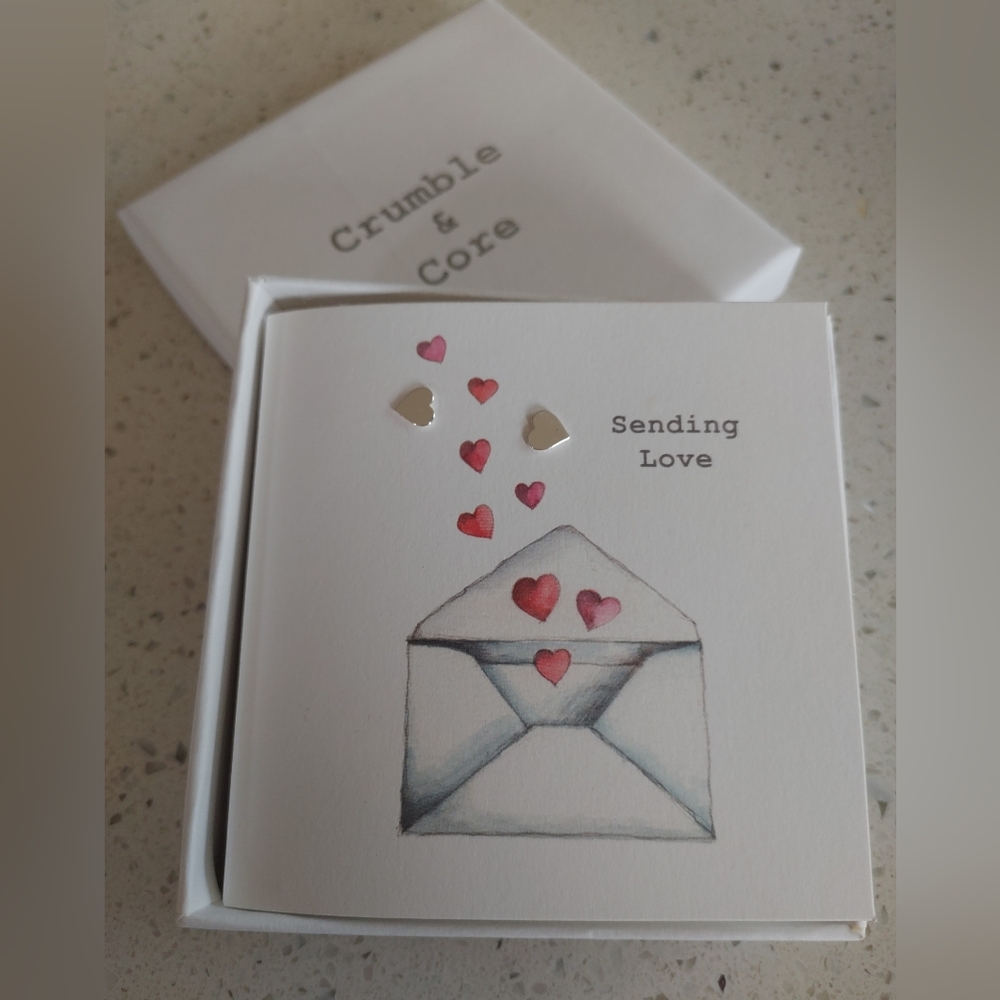 Crumble & Core 'Sending Love' Card & Earring Set!🤍
